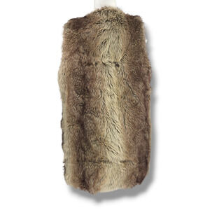 EUC INC International Cozy Statement Ombre Faux Fur Vest Sz. S [4] Brown‎ Cream